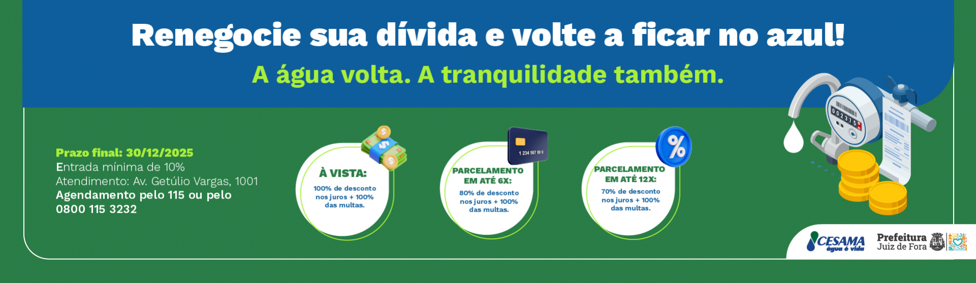 Cesama lança campanha de regularização de débitos até 30 de dezembro