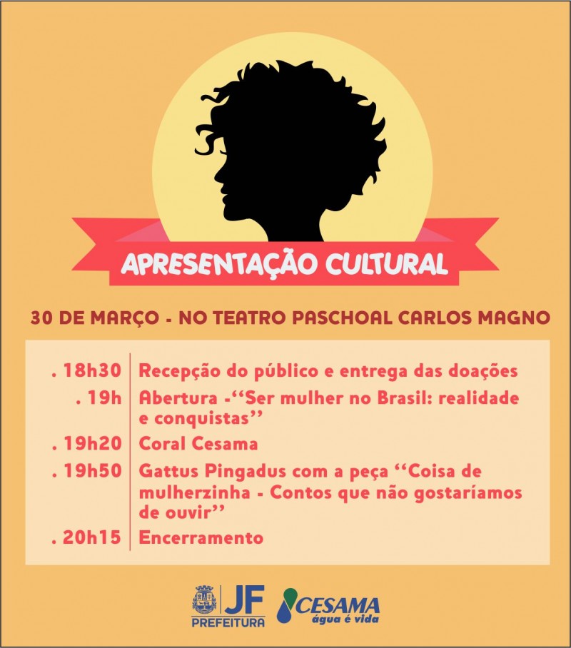 Cesama celebra Mês da Mulher com apresentação no Teatro Paschoal Carlos Magno