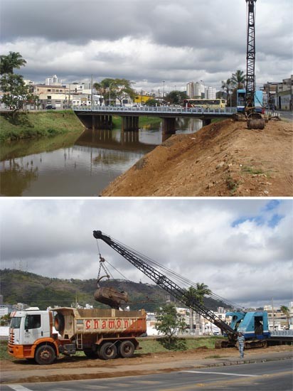 Cesama realiza dragagem do Rio Paraibuna e limpa córrego do Bairro Santa Luzia