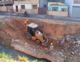  Córrego Santa Luzia recebe obra de contenção para receber novo coletor tronco de esgoto