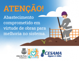 Serviço na elevatória do bairro Alto dos Passos pode afetar abastecimento na Região Sul nos dias 28 e 30