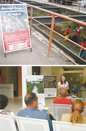 Cesama realiza limpeza do Córrego Santa Luzia e ação de conscientização ambiental no bairro