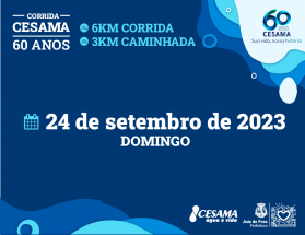Cesama abre inscrições para corrida em comemoração a aniversário de 60 anos nesta sexta-feira, 15, às 18h