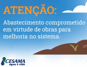 Cesama realiza manutenção emergencial e parte da Cidade Alta pode ter abastecimento comprometido