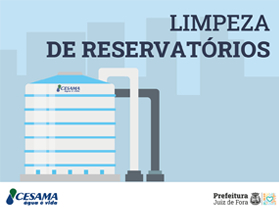 Limpeza do Reservatório Alto Santo Antônio é realizada pela Cesama nesta segunda-feira (28) e área pode ter abastecimento comprometido