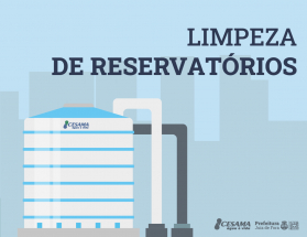 Cesama realiza limpeza de reservatório no loteamento Nova Santa Efigênia, na próxima segunda-feira, 4