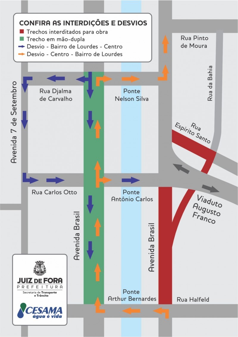 Alteração de circulação - Atenção de motoristas deve ser redobrada na Avenida Brasil