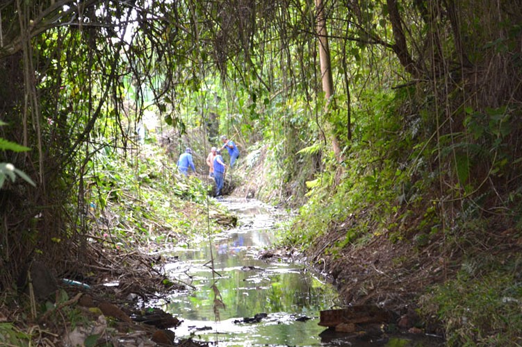 Cesama realiza limpeza nos córregos dos bairros São Pedro, Linhares e Bairu