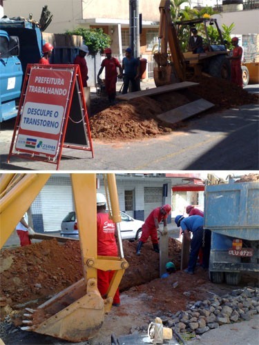 Bairro São Mateus - Obras de substituição de rede de esgoto são iniciadas na Rua Padre Café